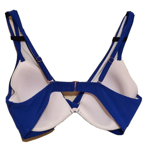 Shade & Shore Bikini Royal Blue 34B Twist Front Swim Wear Beach Womens New - Picture 2 of 2